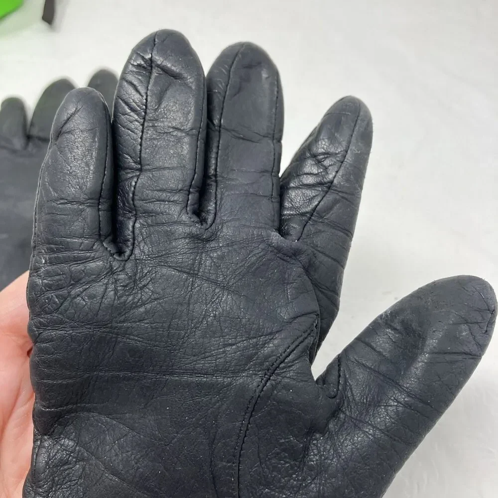 Soft Black Leather Gloves CASHMERE lined Women’s Sz 7 Vintage Philippines